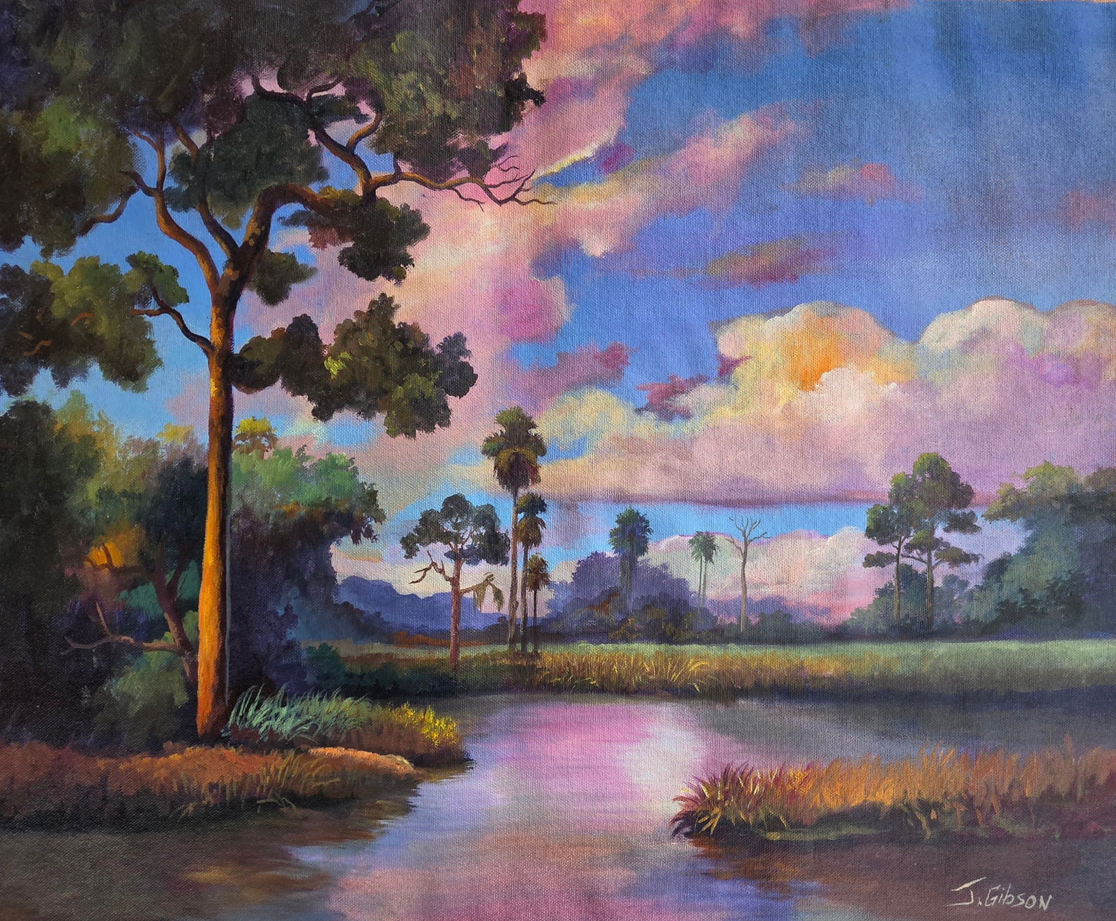 James Gibson (1938 - 2017) is an American landscape artist from Moore Haven, Florida and one of the (1 of 2)