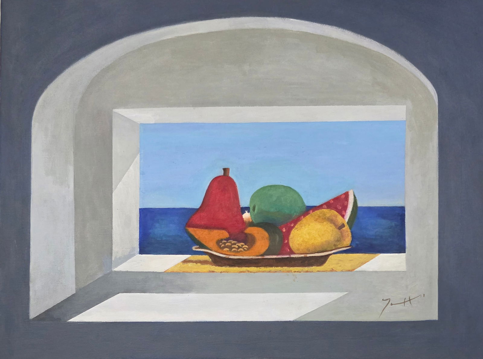 Julio Larraz is a Cuban artist. He has lived in the United States since 1961. He first worked as a: Julio Larraz is a Cuban artist. He has lived in the United States since 1961. He first worked as a political caricaturist and cartoonist, signing his work Julio Fernandez. In the 1970s, he began to pa
