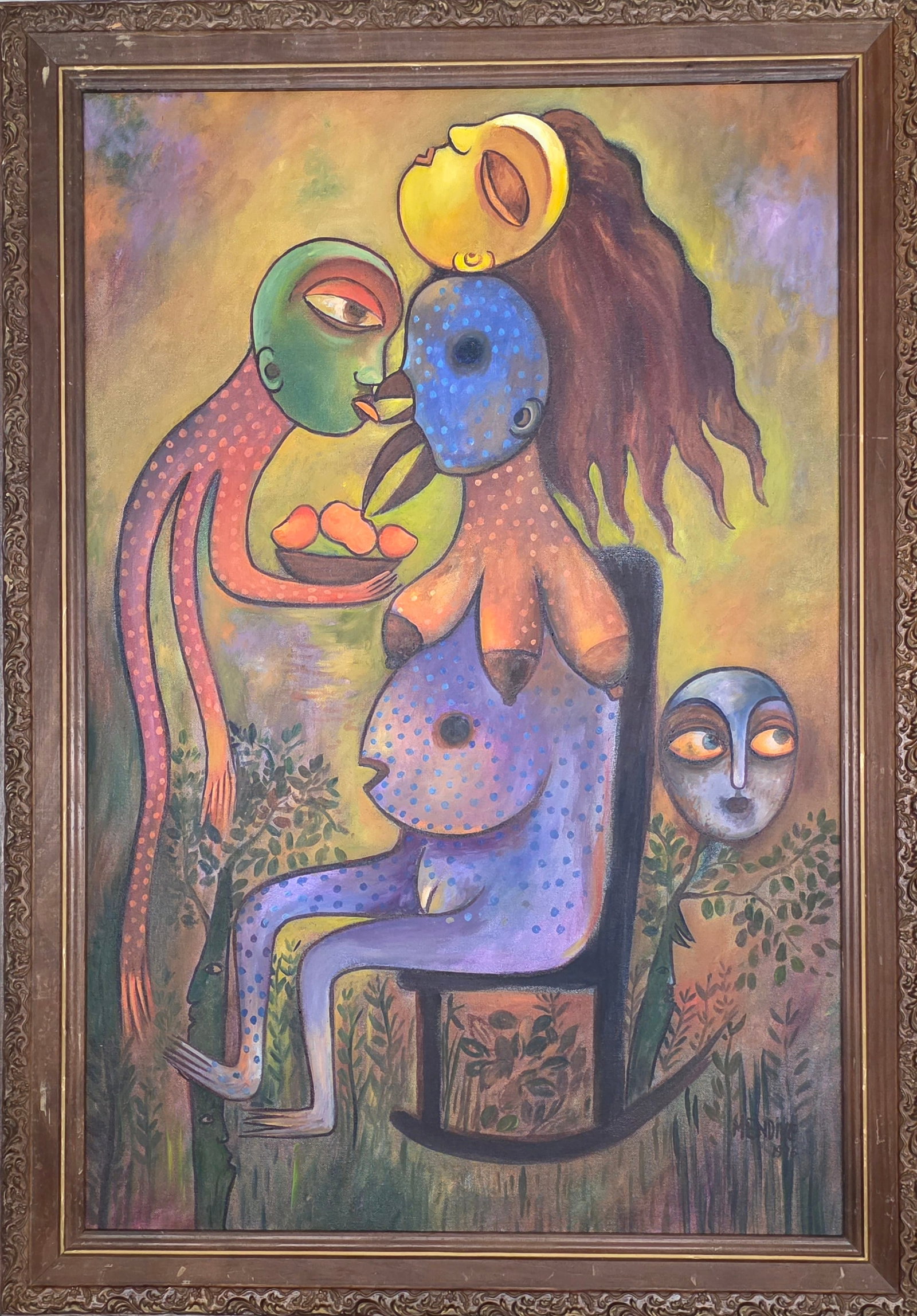 Manuel Mendive Hoyos is an Afro-Cuban artist. Mendive was born in Havana, Cuba, in 1944. His family: Manuel Mendive Hoyos is an Afro-Cuban artist. Mendive was born in Havana, Cuba, in 1944. His family practiced La Regla de Ocha, or Santería. A mulatto, he cherishes his Yoruba roots from the West coa