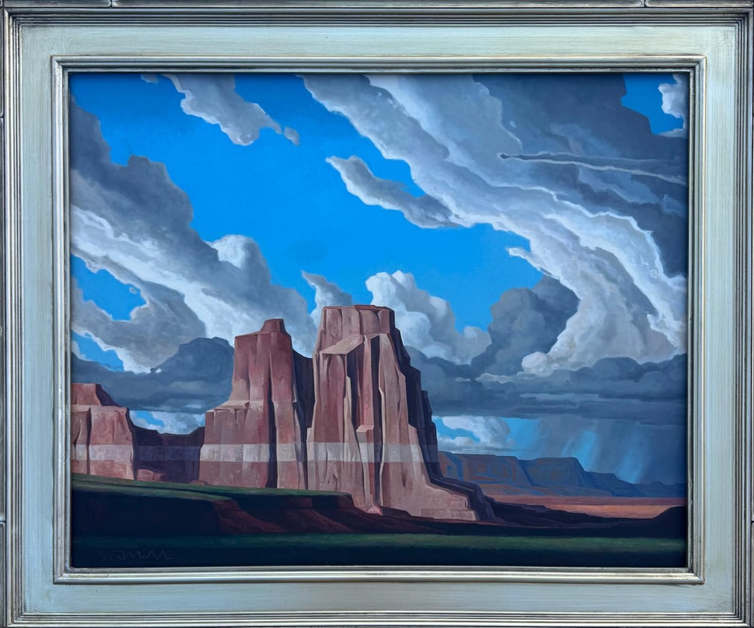 Ed Mell was an American painter from Phoenix, Arizona. He specialized in depictions of landscapes of: Ed Mell was an American painter from Phoenix, Arizona. He specialized in depictions of landscapes of the Southwestern United States, including the Grand Canyon and Monument Valley.Private Collector,Oi
