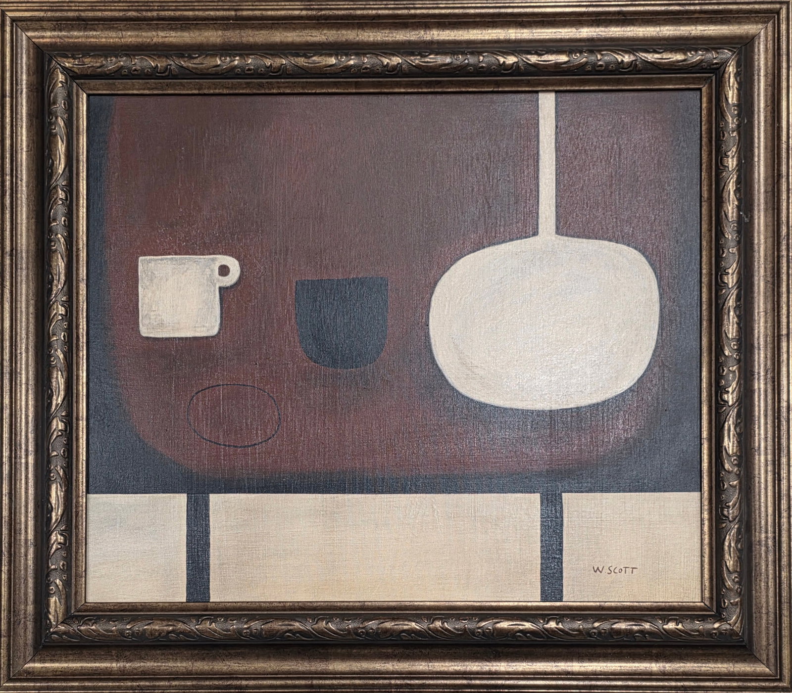 William Scott , was a prominent abstract painter from Northern Ireland, known for his themes of (1 of 2)