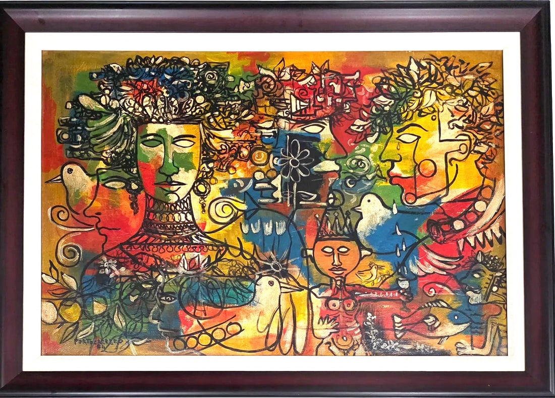 René Portocarrero was a Cuban visual artist known for paintings, murals, ceramics, and works on (1 of 2)