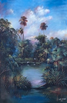 Harold Newton was an American landscape artist. He was a founding member of the Florida Highwaymen, (1 of 3)