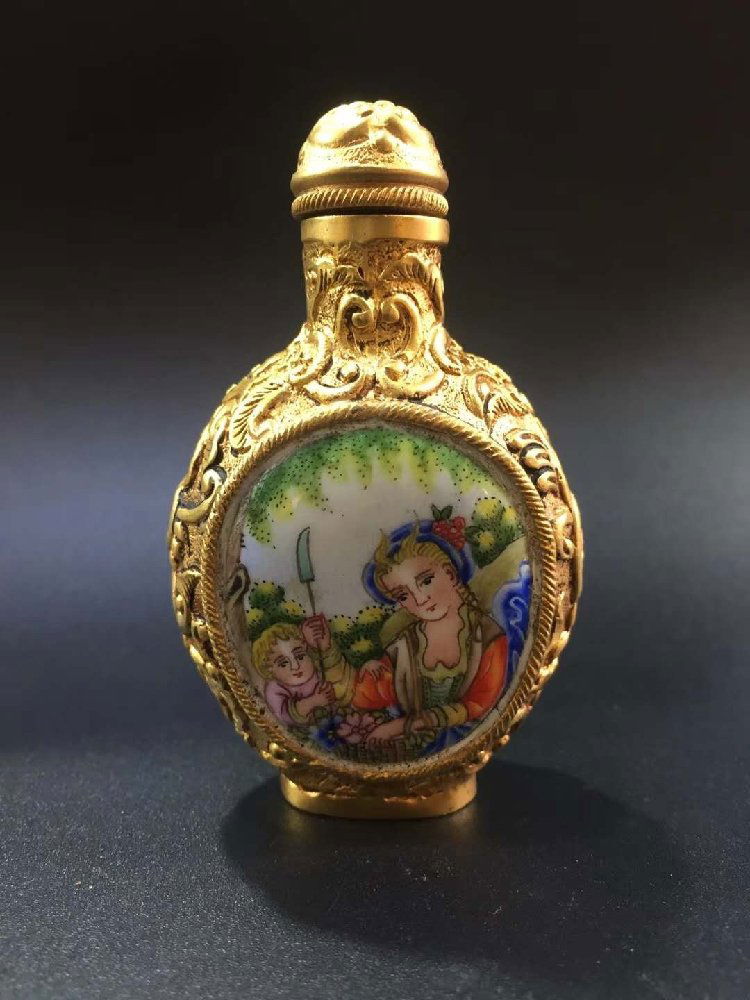 Bronze Tire Bronze Cloisonne Enamel Snuff Bottle (1 of 6)