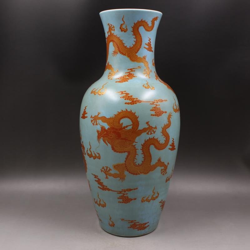 Daqing Kangxi Years of the system of matt glaze red (1 of 5)