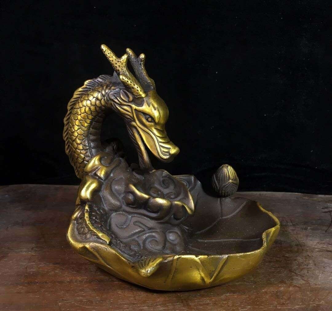 Ming Xuande style Pure copper dragom spit cloud back in (1 of 7)
