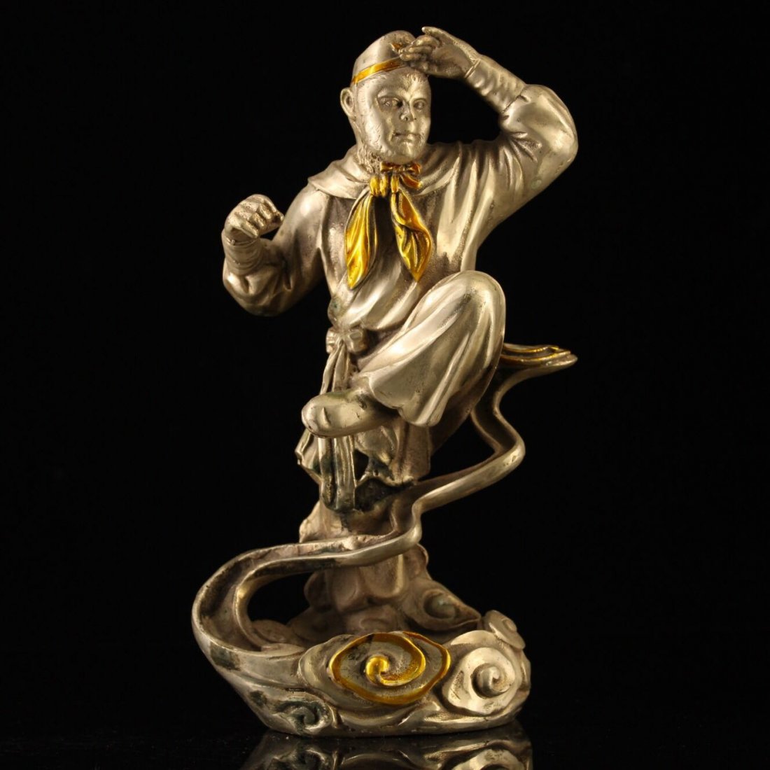 Qing dynasty Qianlong style handmade gilt gold monkey k (1 of 6)