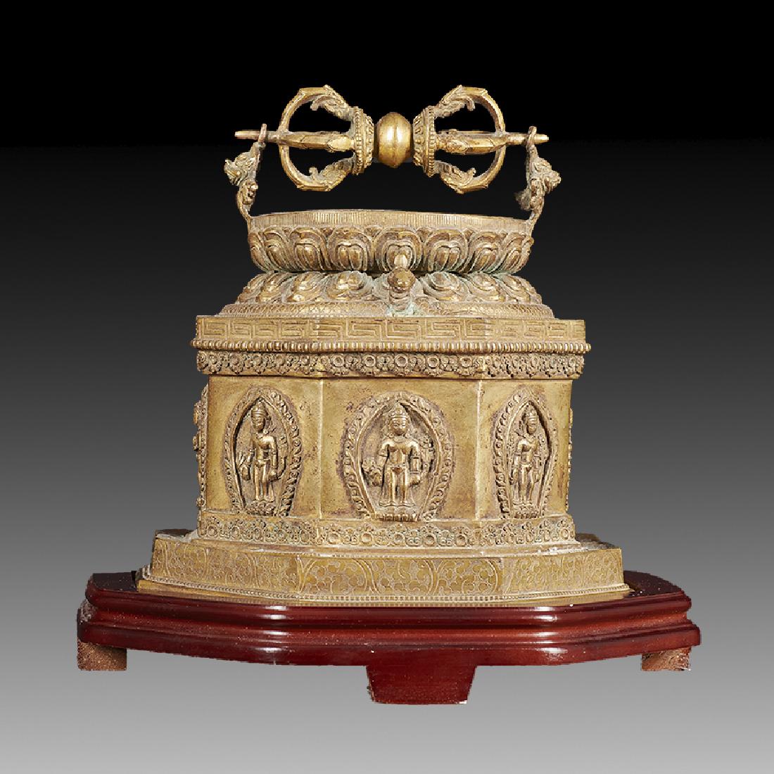 A CHINESE GILT BRONZE TOOL (1 of 5)