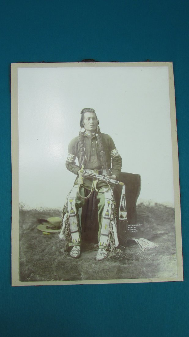 Early Photograph Native American Indian Yakima Chief: Early Photograph Native American Indian 1900, Yakima Chief (Alexander) 1900 6" X 8 1/4". Lower right corner copyrighted 1900 Yakima Cheif Alexander No.10082.