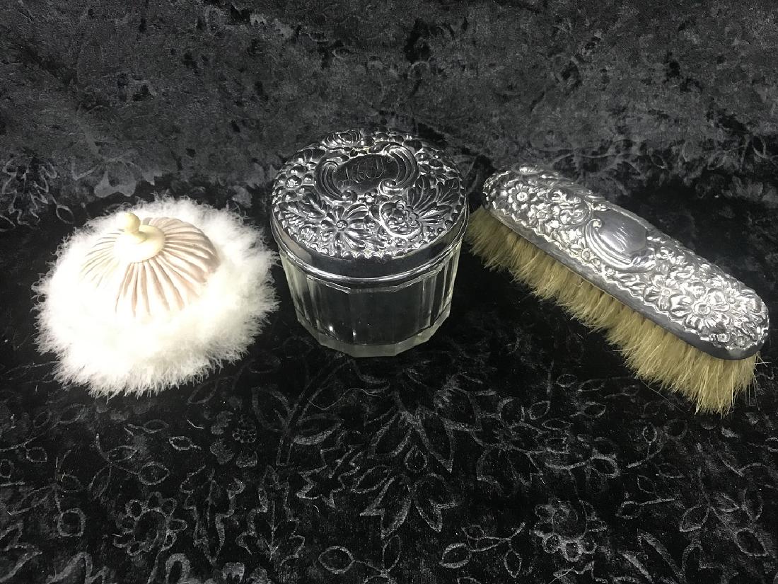 2 Sterling Silver Vanity Items  - Repoussed and Chased (1 of 5)
