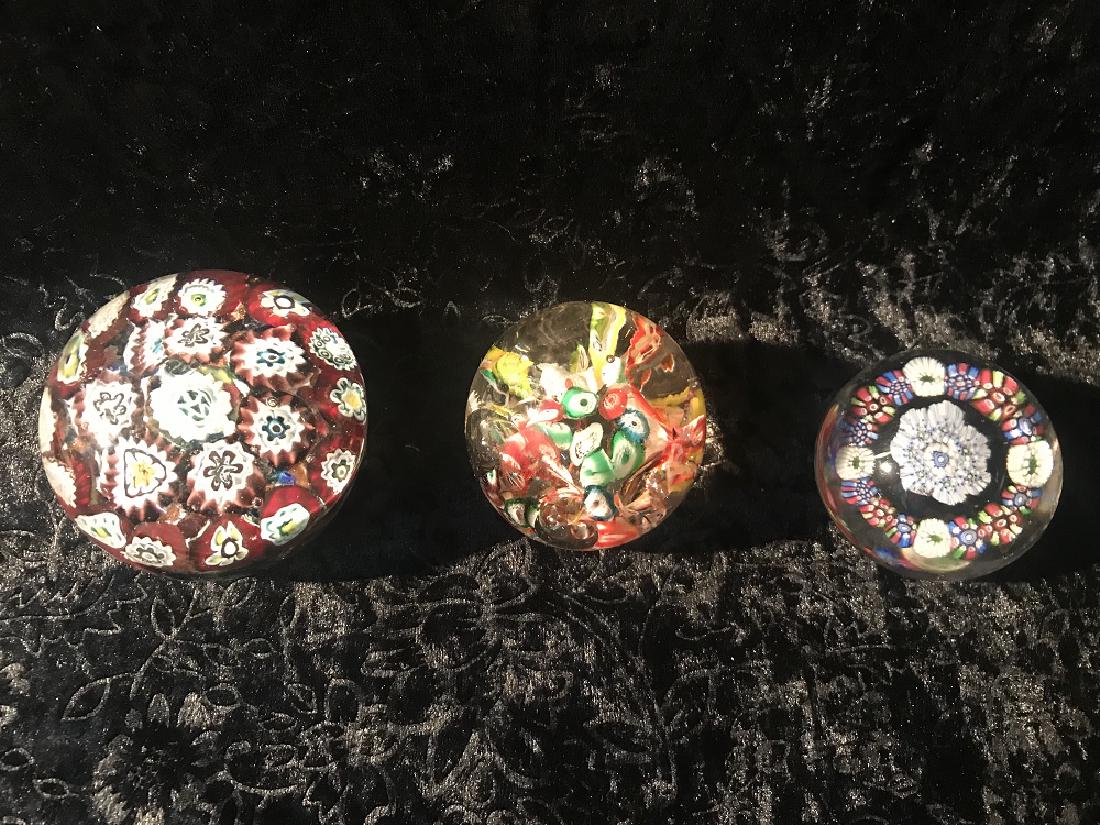 3 Millefiori Art Glass Paperweights (1 of 6)