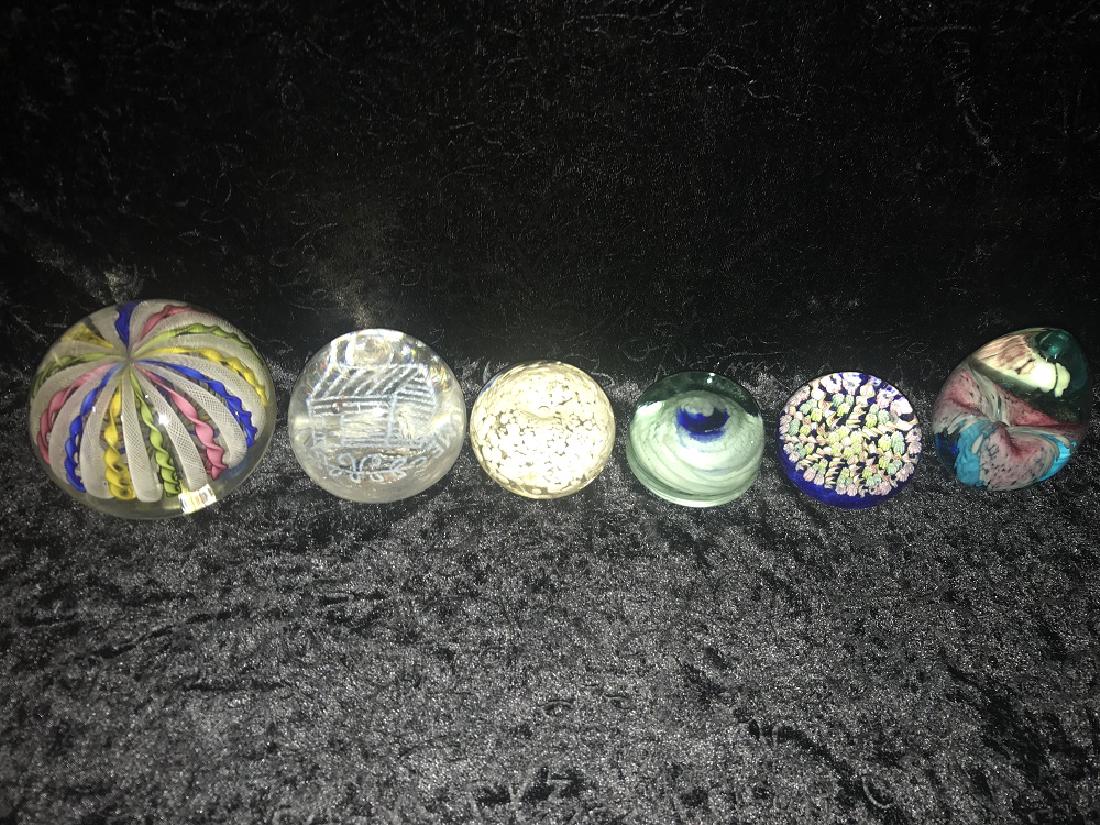 6 Art Glass Paperweights (1 of 9)