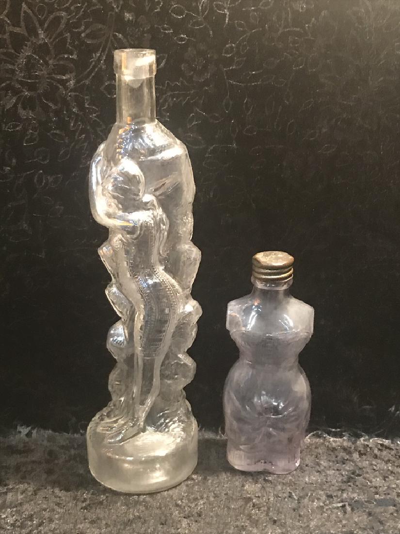 2 Mold Blown Figural Bottles (1 of 3)