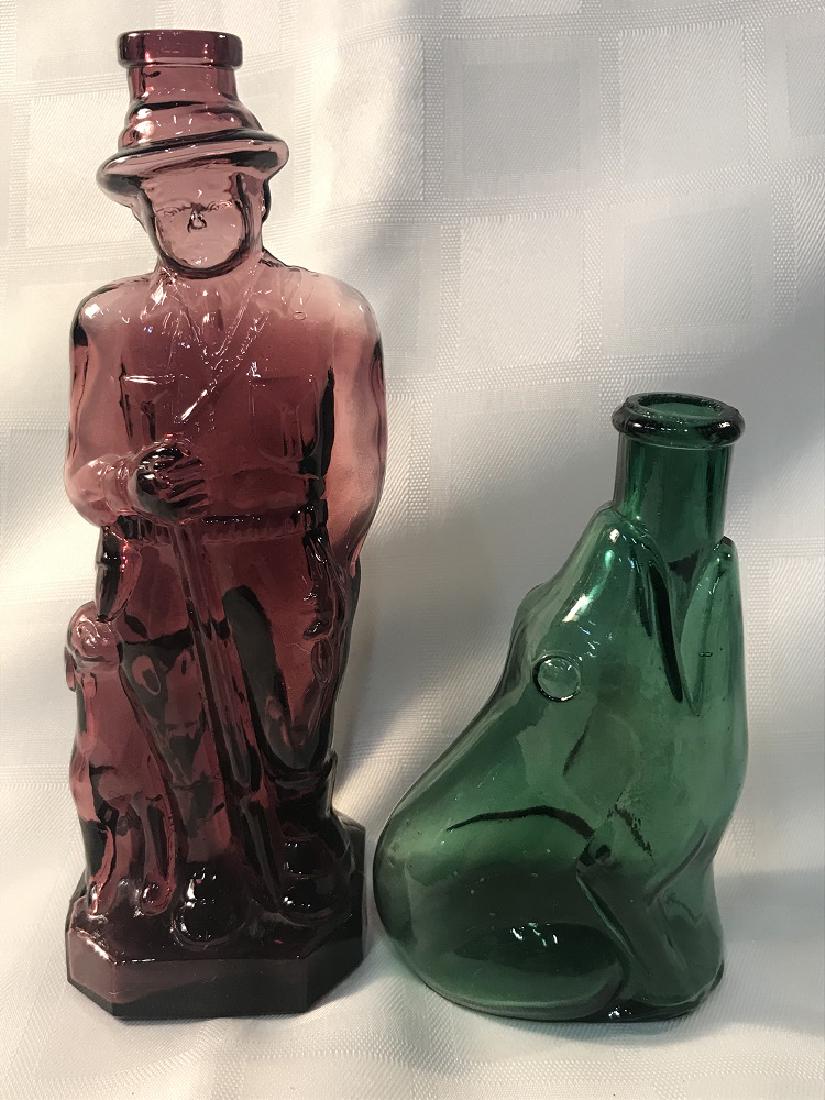 2 Colored Glass Figural Bottles (1 of 4)