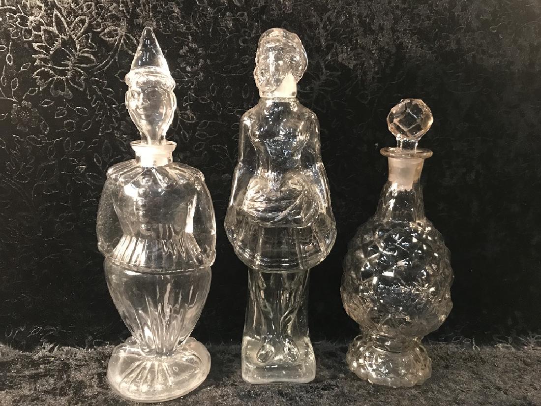 3 Mold Blown Figural Bottles (1 of 7)