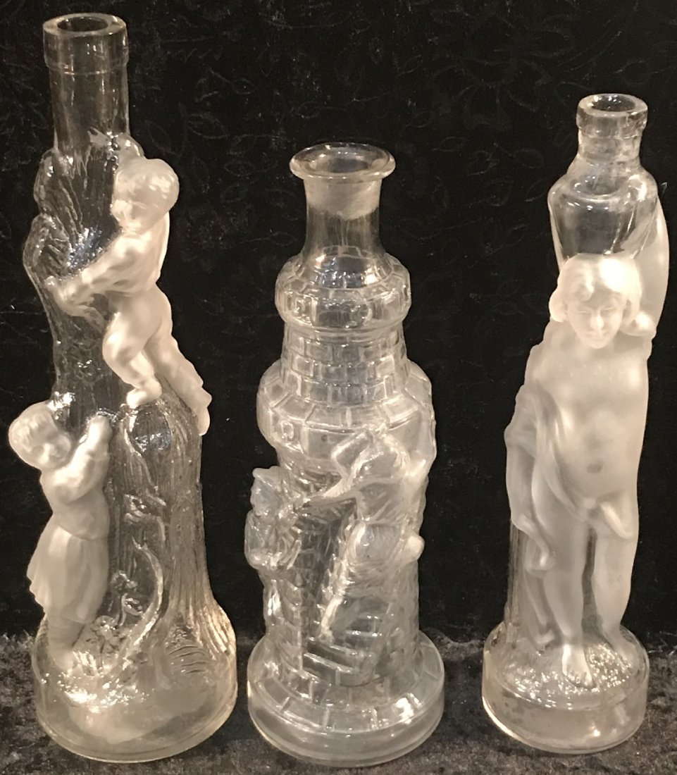 3 French Mold Blown Figural Bottles (1 of 5)