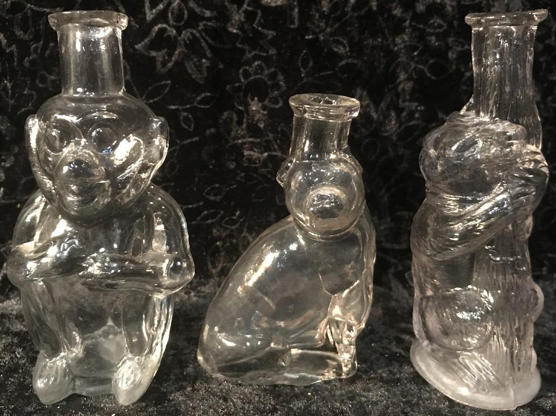 3 Glass Animal Figural Bottles (1 of 6)