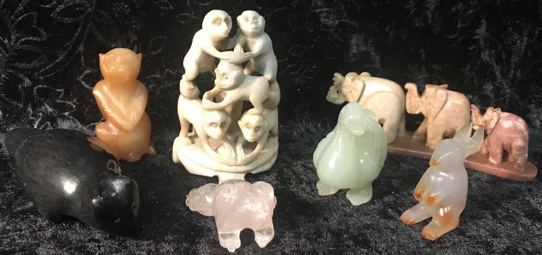 7 Animal Figurines, including Carved Stone (1 of 5)