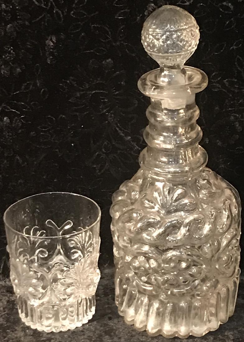 Early American Mold Blown Flint Glass Decanter (1 of 3)