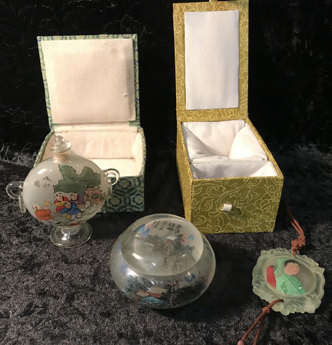 Chinese Reverse Painted Glass Items (1 of 4)