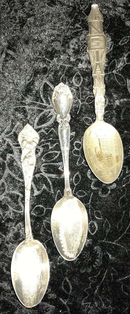 3 Sterling Silver Souvenir Spoons - Approx 55 grams (1 of 4)