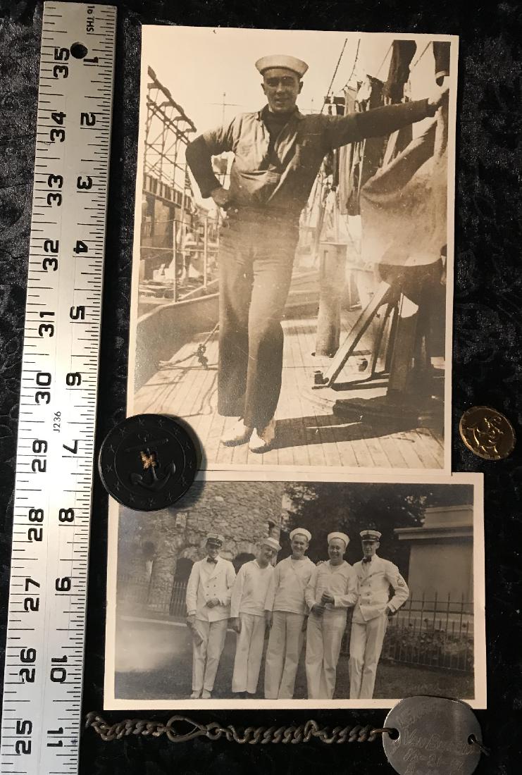 WWI USN Navy Dog Tags Soldier Photos Buttons (1 of 6)