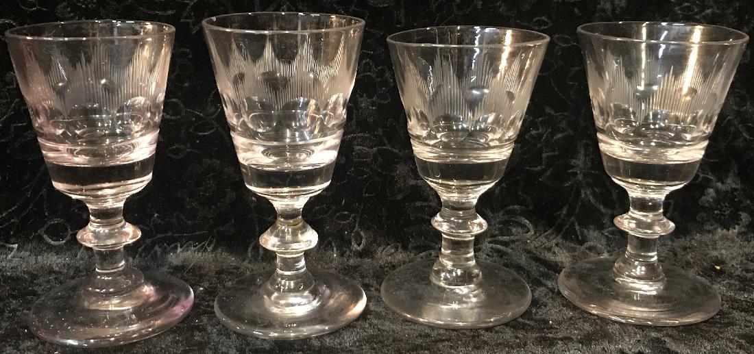 4 Etched Glass Cordial Stems (1 of 6)
