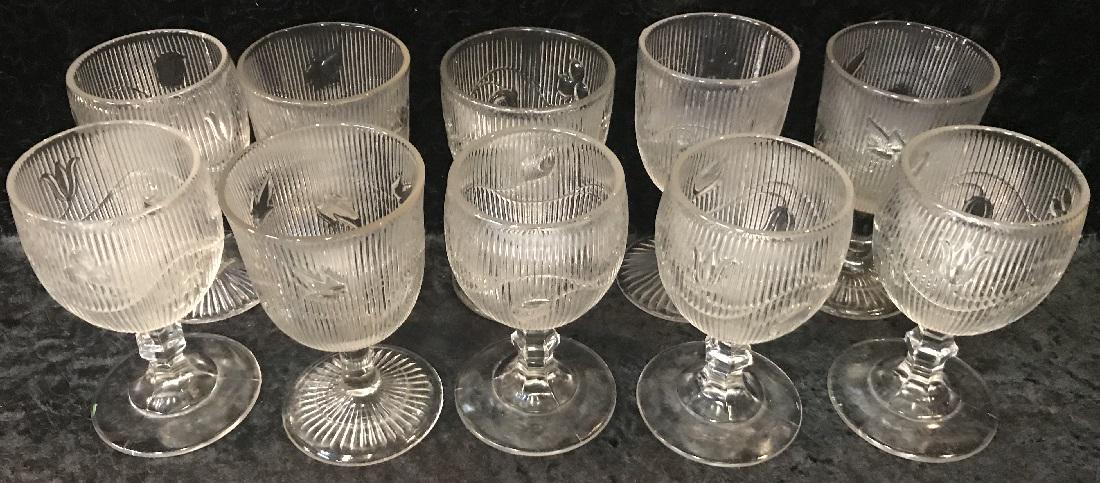 10 Early American Flint Glass Goblets (1 of 9)