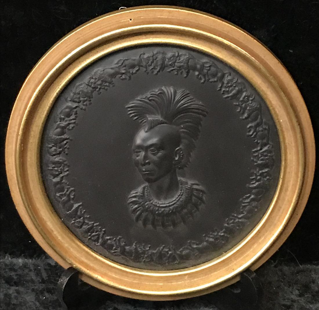 Wedgwood Black Basalt Chief Blackhawk Plaque (1 of 5)