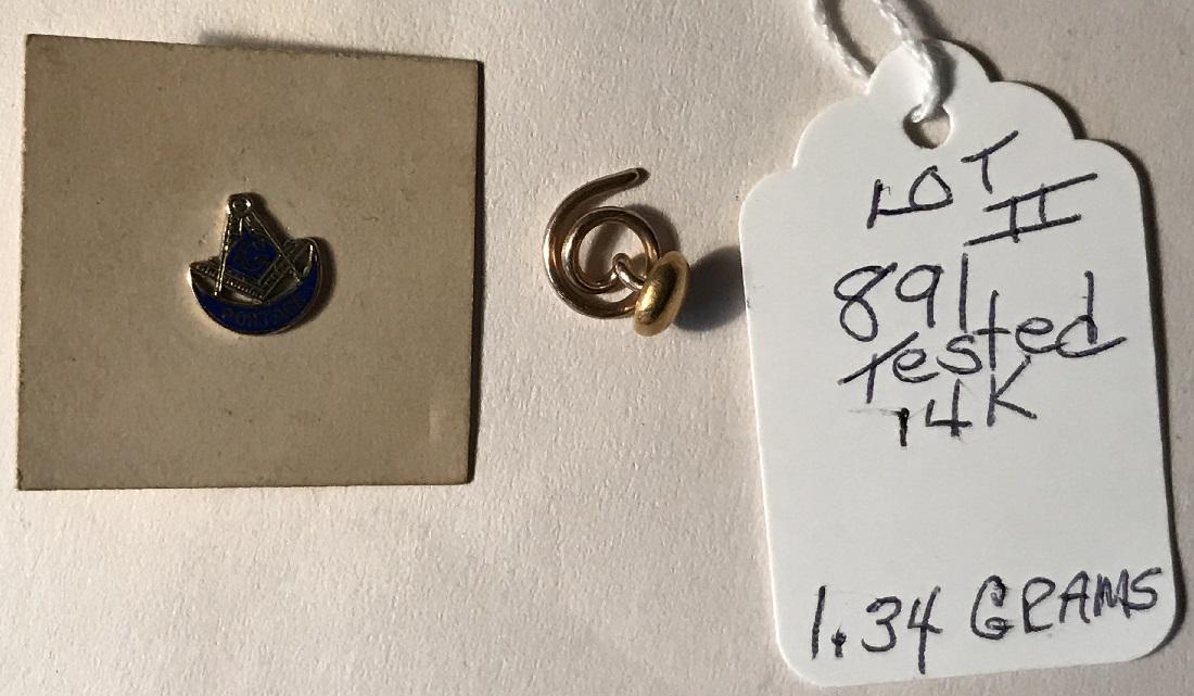 2 14K Gold Pins Including Masonic (1 of 6)