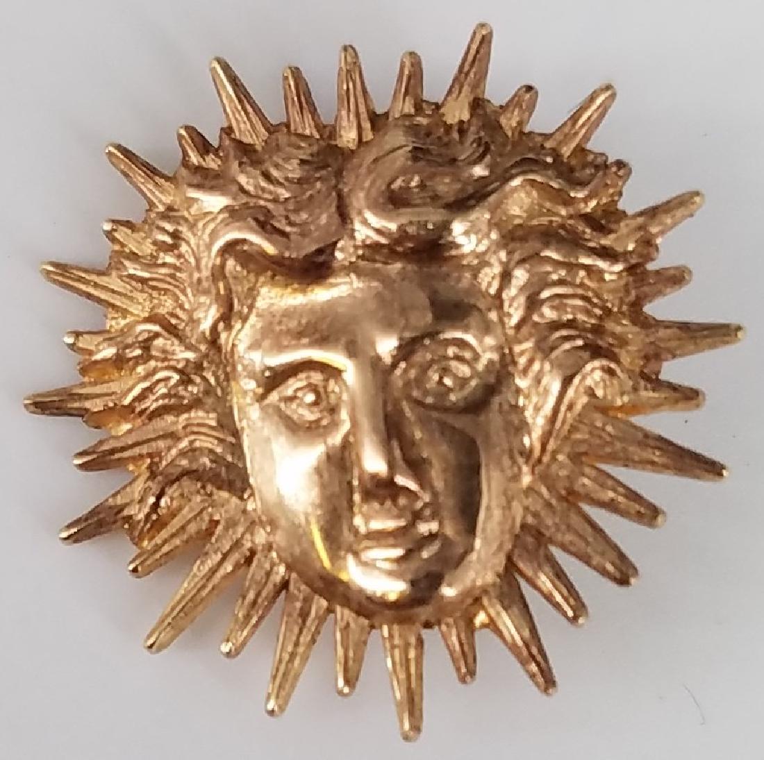10KT Gold Sun Face God Aztec Pendant 3.0g: 10KT Gold Sun Face God Aztec Pendant 3.0g