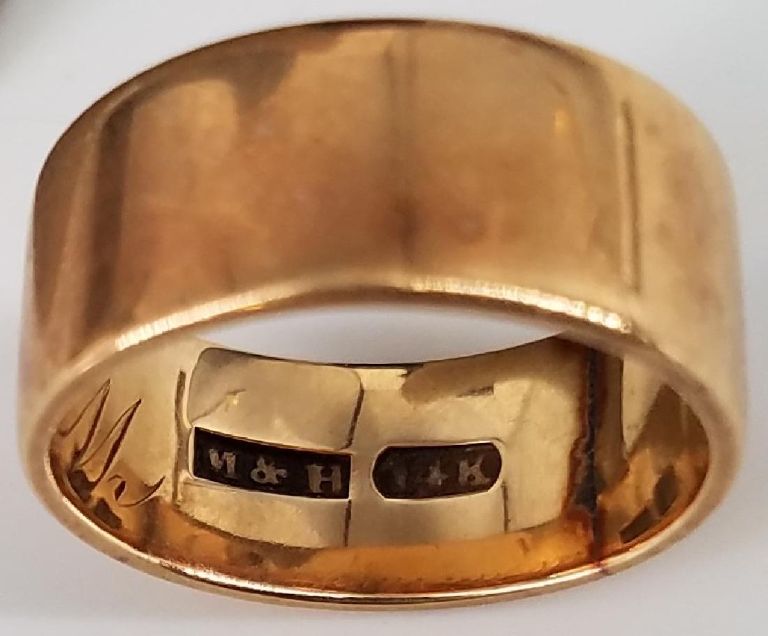 14KT Rose Gold Wide Wedding Band Ring Sz 5.25: 14KT Rose Gold Wide Wedding Band Ring Sz 5.25 5.89g