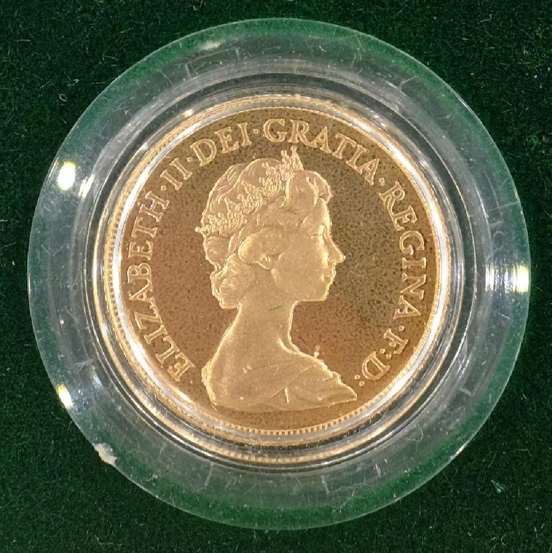 1980 proof sovereign, with certificate, in wallet of (1 of 3)