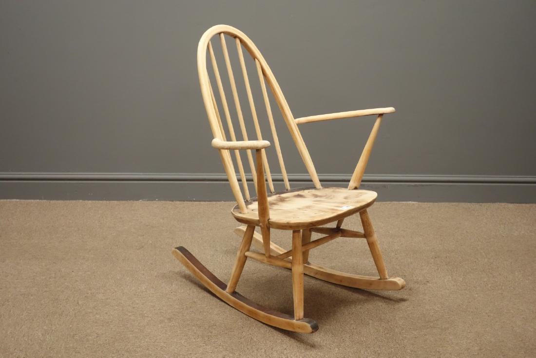 Ercol rocking armchair, stick and hoop back: Ercol rocking armchair, stick and hoop back