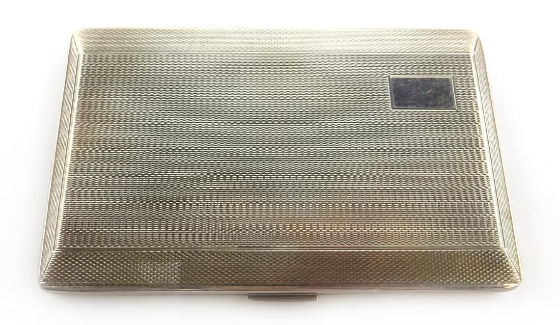 Silver cigarette case Birmingham 1953, engine turned (1 of 3)