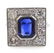 Art Deco style diamond and sapphire white gold ring,