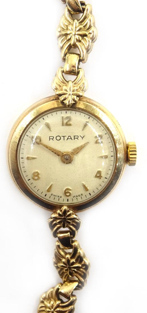 Rotary 9ct gold bracelet wristwatch hallmarked (1 of 4)