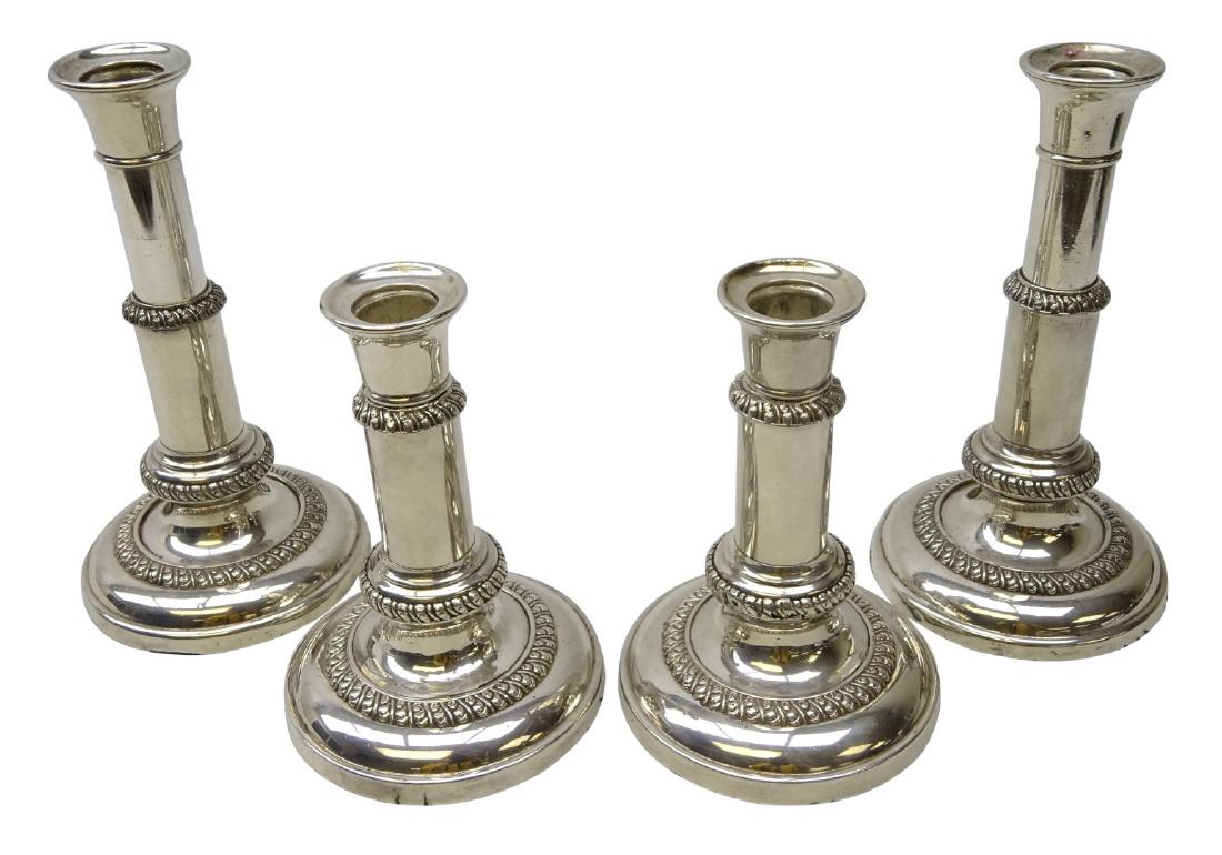 Set of four early 20th century silver-plated telescopic (1 of 3)