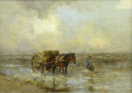 Willem George Frederik Jansen (Dutch 1871-1949): Kelp: Willem George Frederik Jansen (Dutch 1871-1949): Kelp Gathering on the Beach, oil on canvas signed 49cm x 69cm DDS - Artist's resale rights may apply to this lot