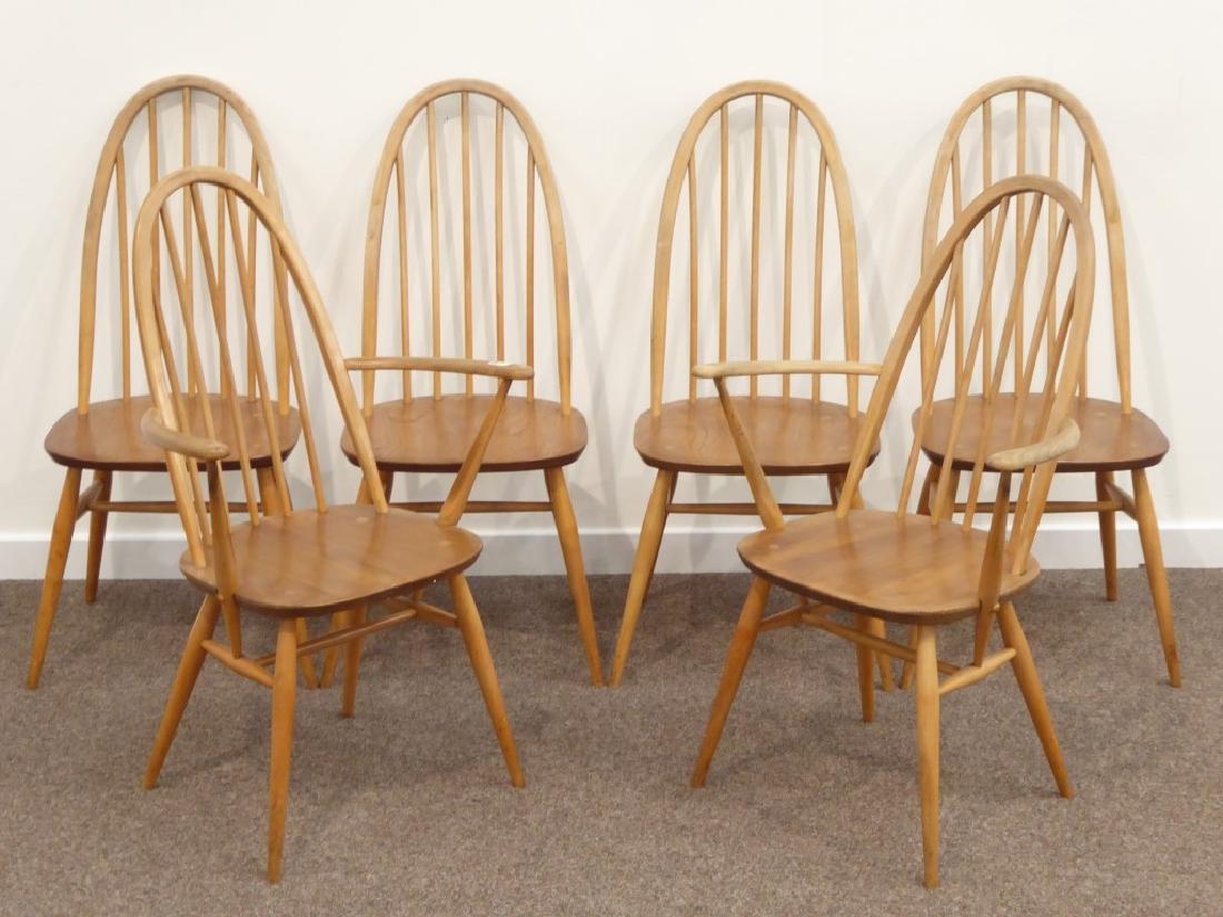 Set six (4+2) Ercol 'Windsor' stick and hoop back: Set six (4+2) Ercol 'Windsor' stick and hoop back dining chairs