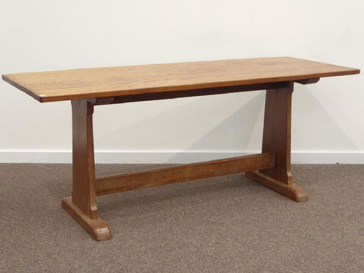 Craftsman Made Oak Rectangular Adzed Top Dining Table Craftsman Made Oak Rectangular Adzed Top Dining Table