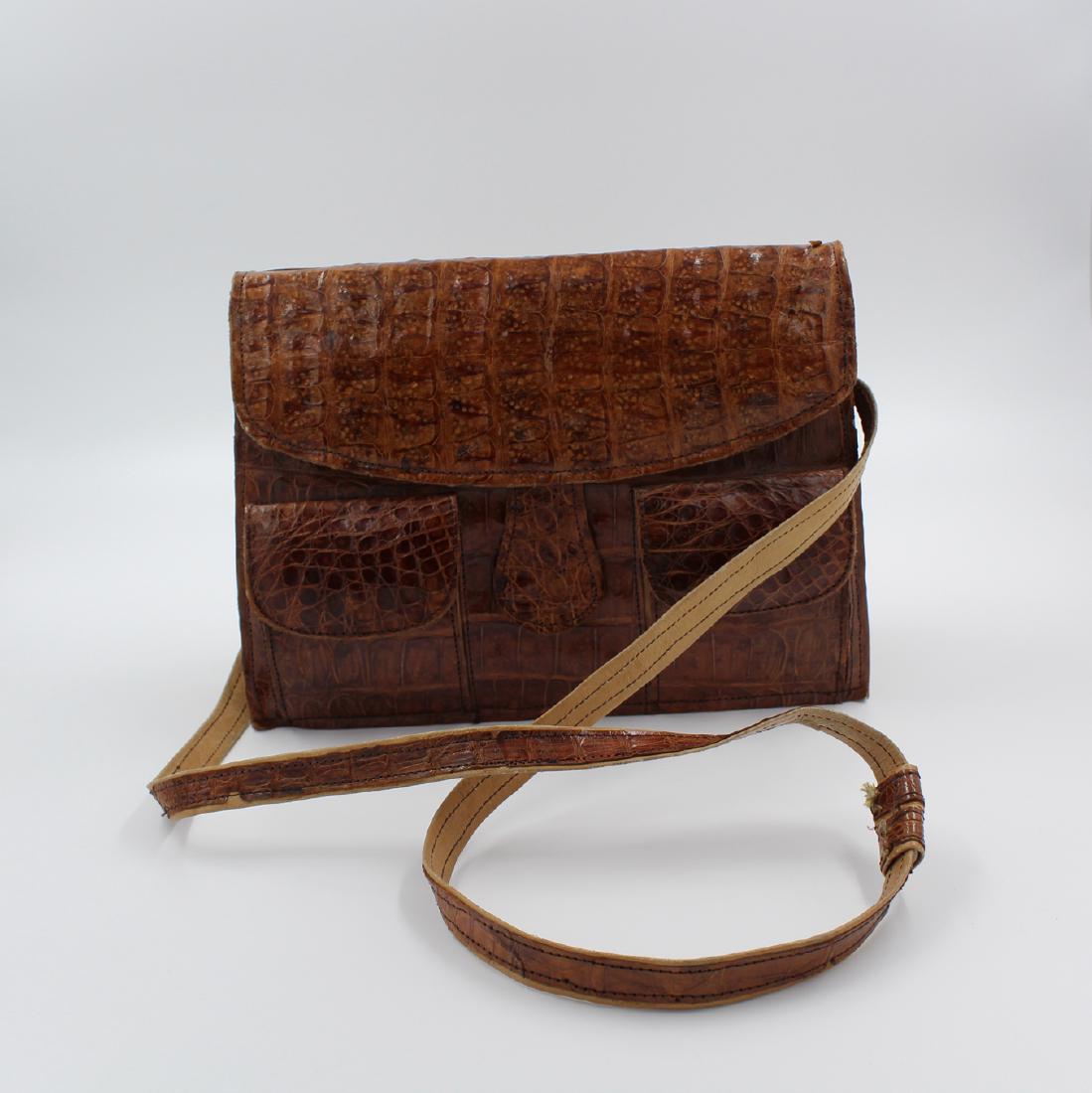 Vintage Florida Brown Alligator Hand Bag Purse (1 of 9)