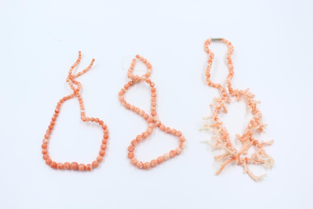 (3) Coral Necklace Strands (1 of 4)