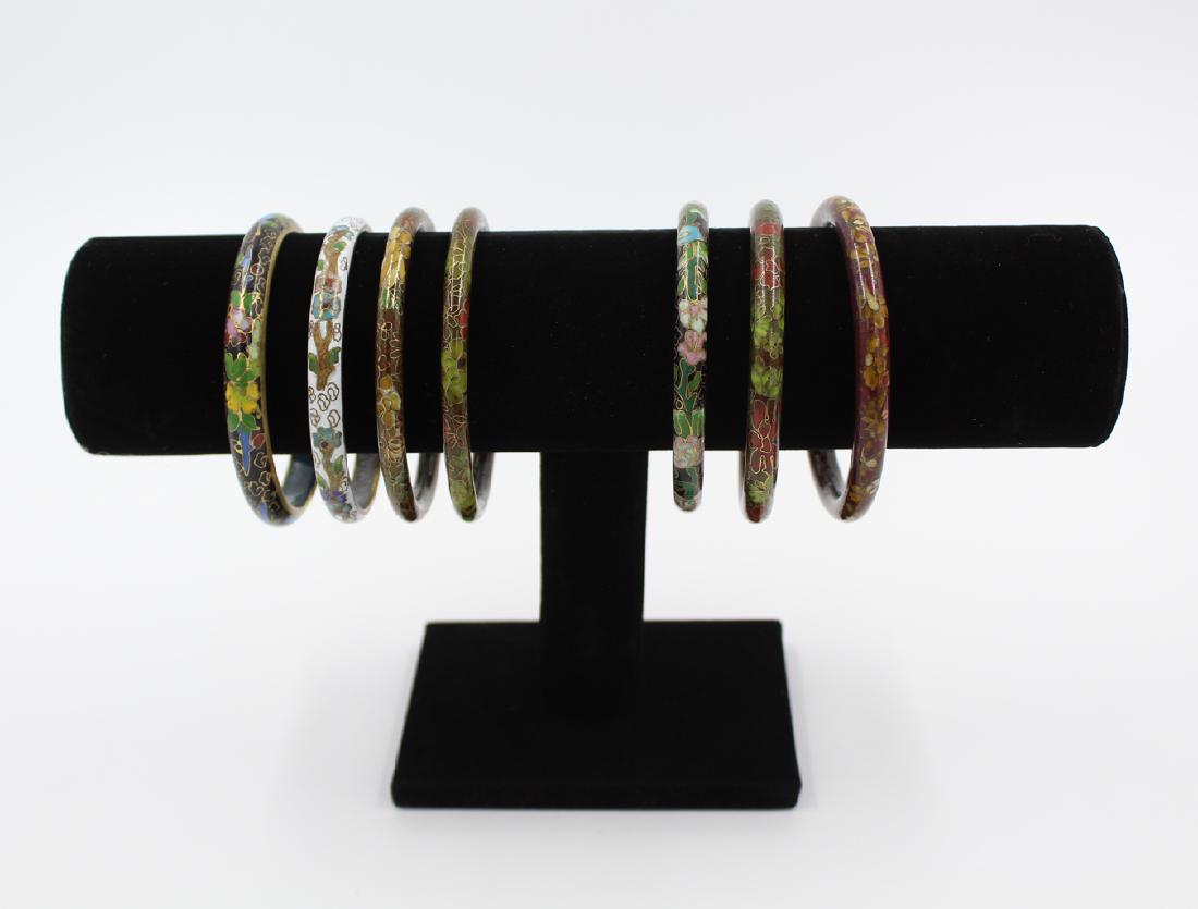 (7) Vintage Chinese ChamplevÃ© Bangle Bracelets (1 of 7)