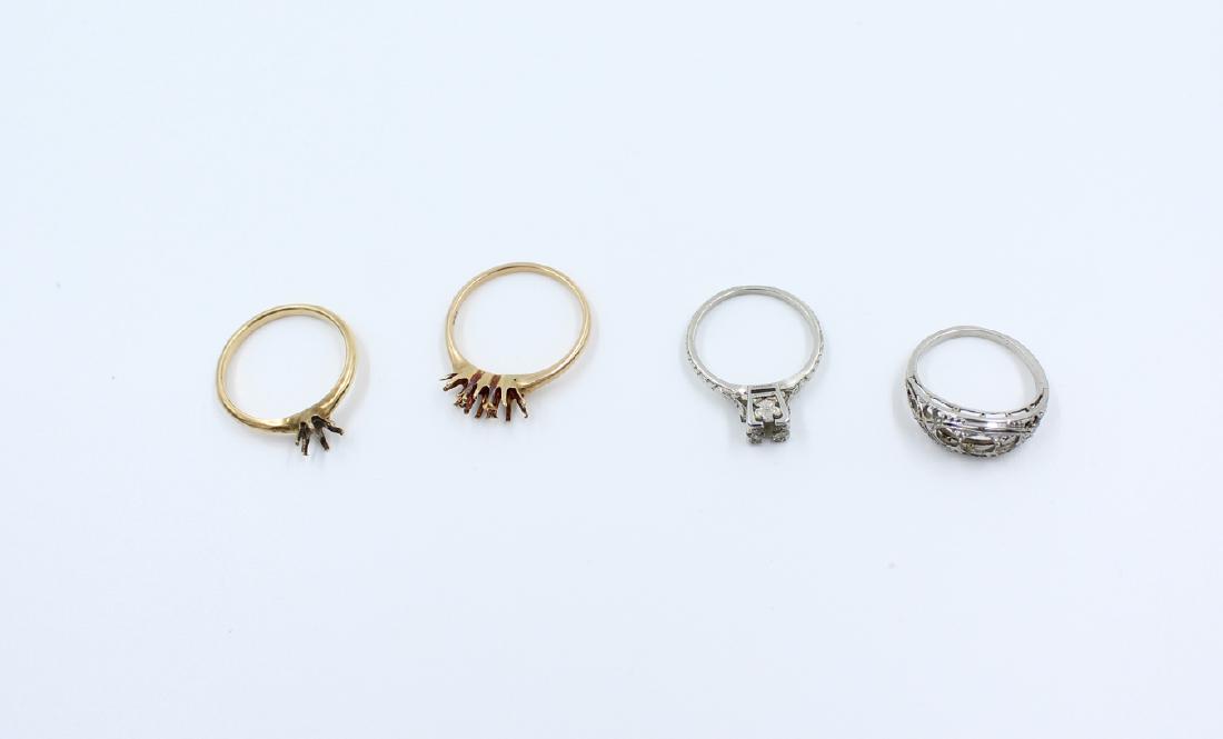 (4) 14k Gold Ring Bands & Settings (1 of 4)
