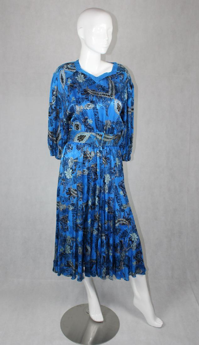 vintage Blue Diane Freis Maxi Dress (1 of 4)