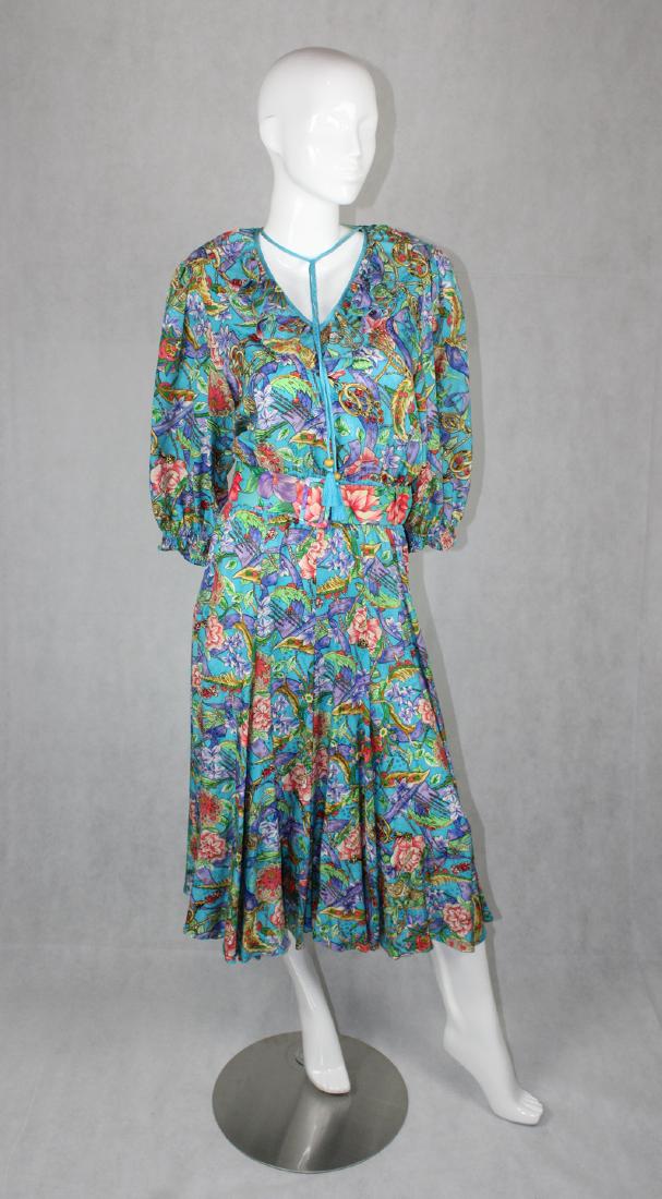 Vintage Diane Freis Silk Dress (1 of 5)
