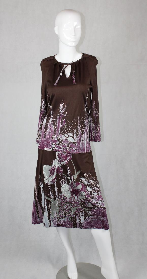 Vintage Mac Tac of Paris Dress: Mac Tac of Paris For Leonard Sunshine, 2-Piece, 100% Nylon, Floral Design, Comes with Neck Tie not Pictured, Size 12