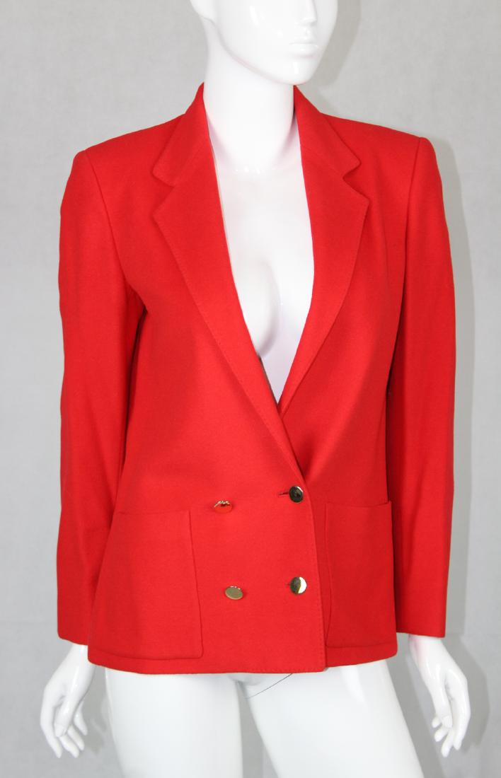 Vintage Red Lilly Rubin Jacket: Size 10, Button Front, Pocketed, 100% Wool