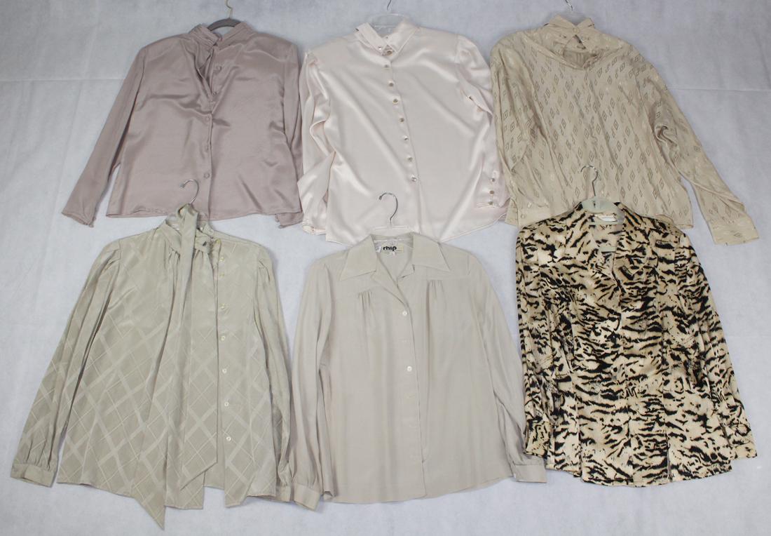Lot (6) Silk Women's Blouse Shirts (1 of 8)